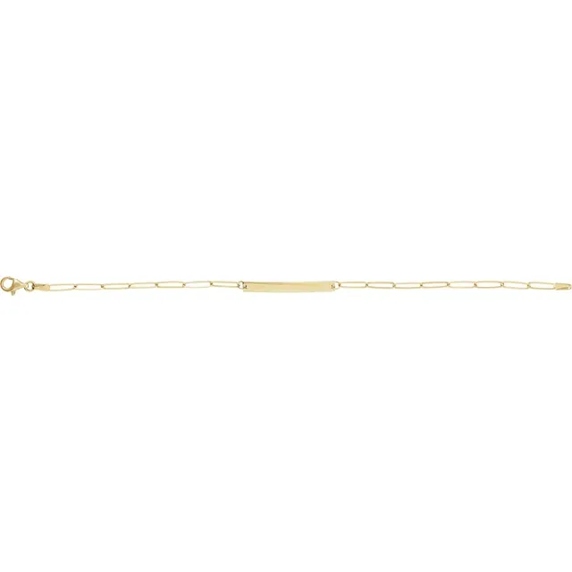 108275986 Engravable Bar 7" Bracelet, 14K Yellow