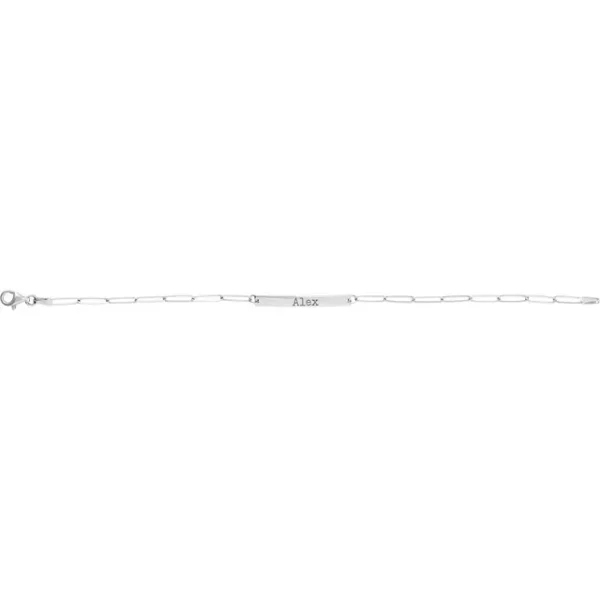 Engravable Bar 7" Bracelet, 14K White