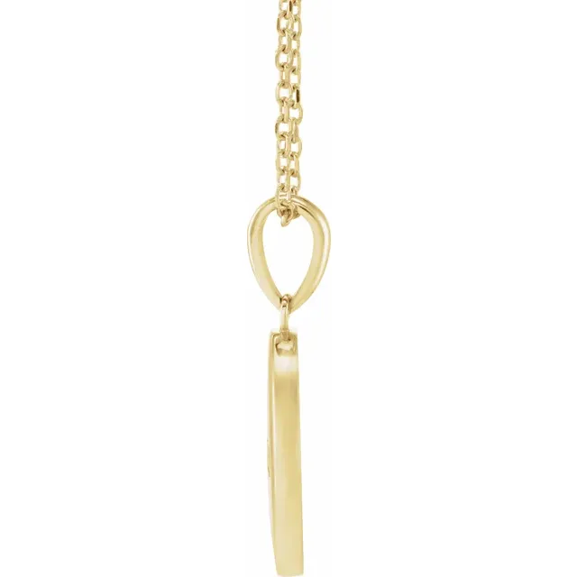 109859199 (1) Engravable Family Disc Necklace, Round Shape Diamonds, 14k Yellow Gold