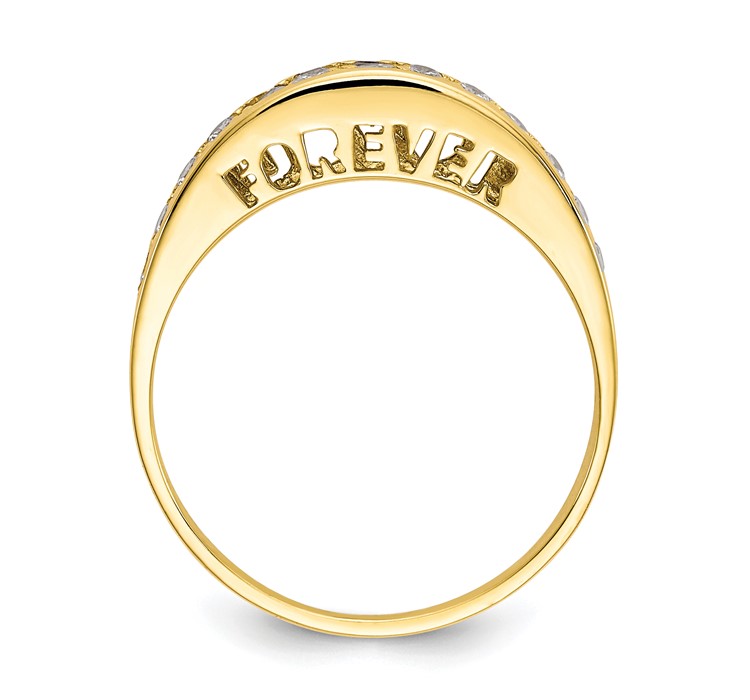 10C1168--5 10k I LOVE YOU FOREVER CZ Ring