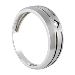 37240-White-1 Solitaire Gents Ring, Round Shape, in Yellow Gold - 10528