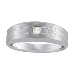 37249-White-0 Solitaire Gents Ring, Square Shape, in Yellow Gold - 10536