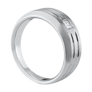 37249-White-1 Solitaire Gents Ring, Square Shape, in Yellow Gold - 10536