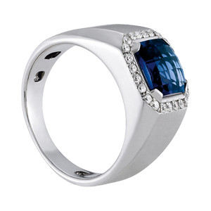 37250-White-1 Color Gents Ring, Square Shape, in Yellow Gold - 10538