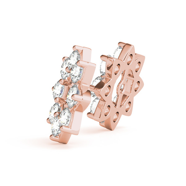 39168-Pink-1 Diamond Jacket Earrings, in Rose Gold - 40229
