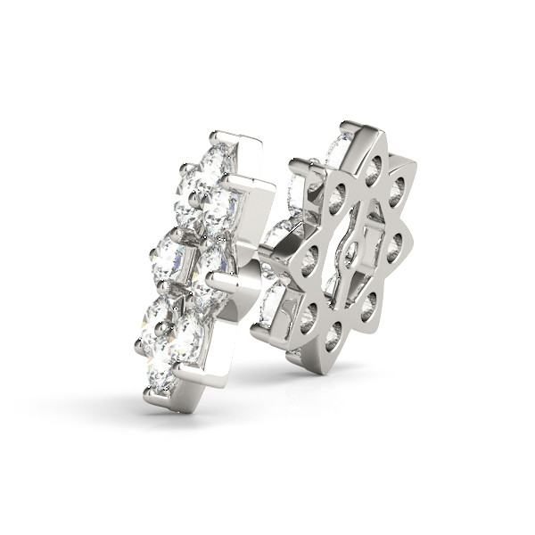 39168-White-1 Diamond Jacket Earrings, in Platinum - 40229