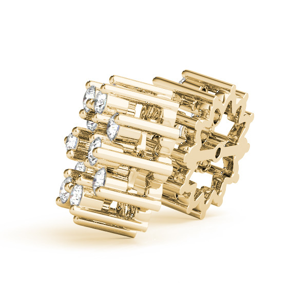 39252-Yellow-1 Diamond Jacket Earrings, in Yellow Gold - 40355