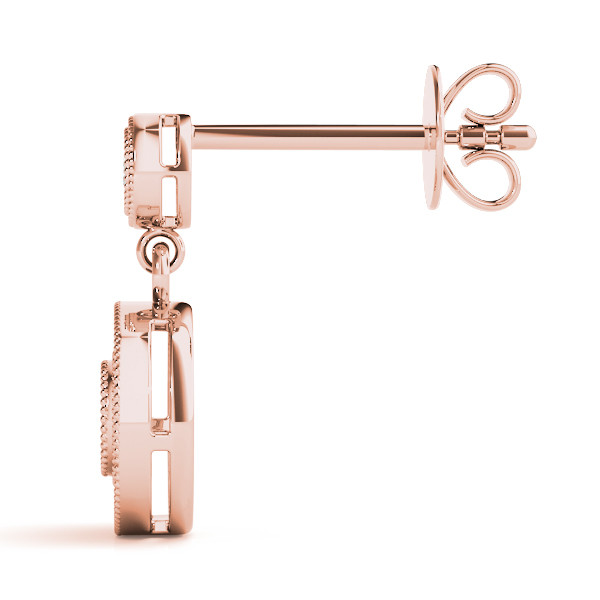 39272-Pink-1 Cluster Earrings, in Rose Gold - 40383