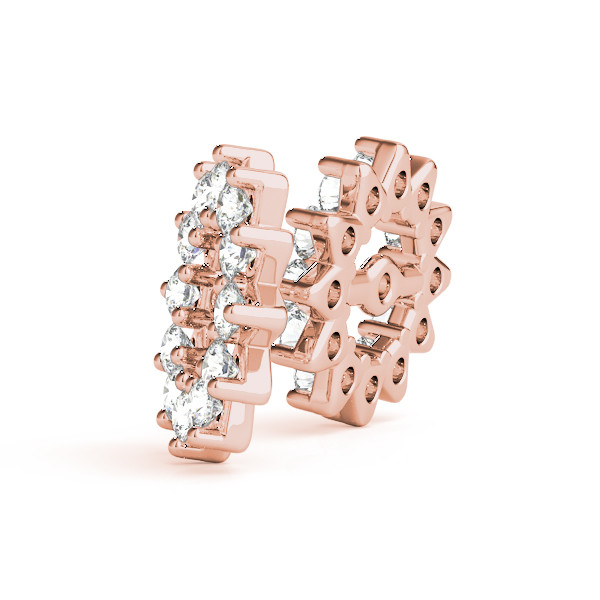 39299-Pink-1 Diamond Jacket Earrings, in Rose Gold - 40488