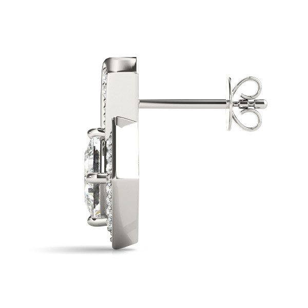 39317-White-1 Fashion Earrings, Square Shape, in White Gold - 40538