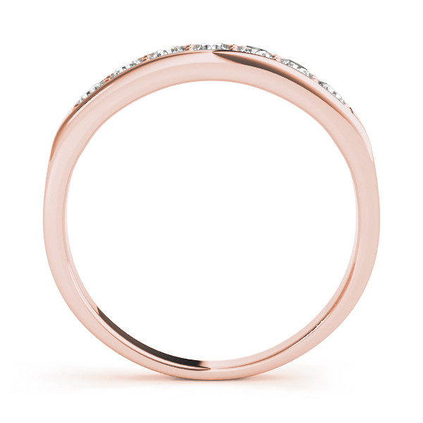 39701-Pink-1 Channel Set Wedding Ring, in Rose Gold - 50077