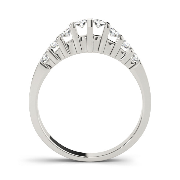 39737-White-1 Bar Set Wedding Ring, in White Gold - 50175
