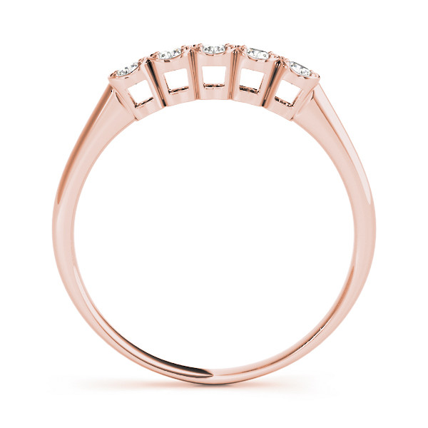 39755-Pink-1 Prong Set Wedding Ring, in Rose Gold - 50222