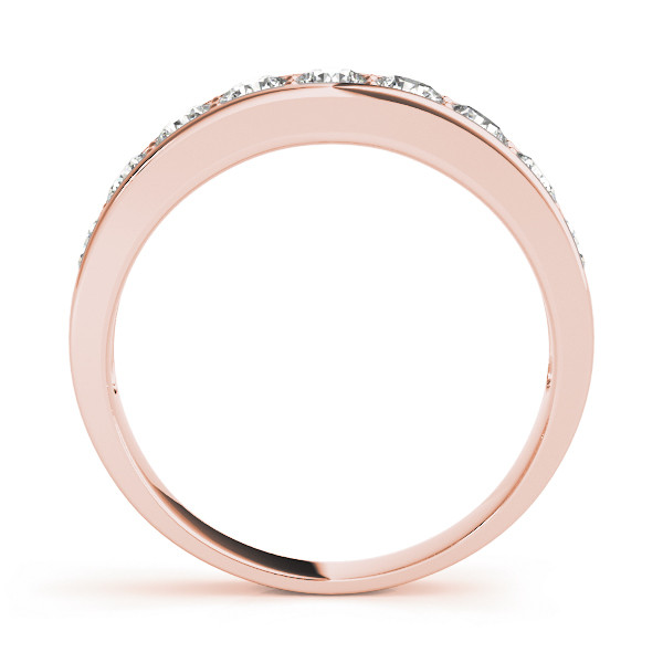 39812-Pink-1 Prong Set Wedding Ring, in Rose Gold - 50280