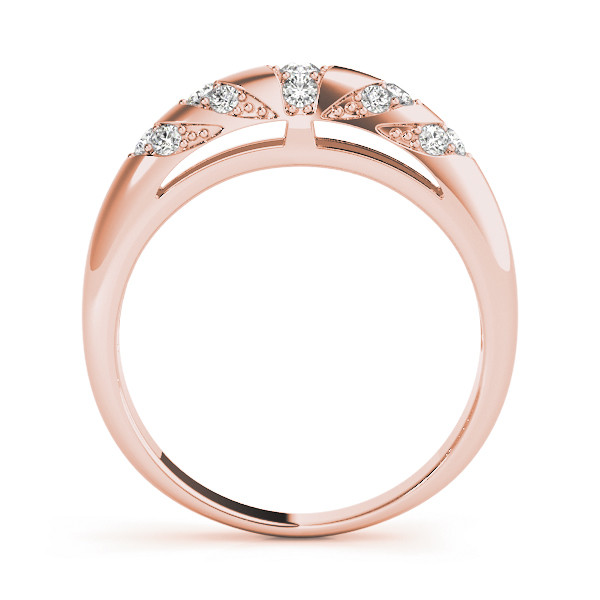 39868-Pink-1 Pave Wedding Ring, in Rose Gold - 50307