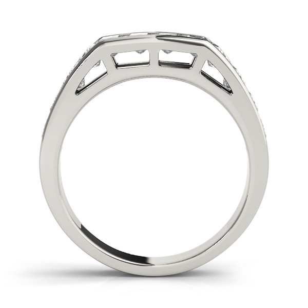 39888-White-1 Fancy Shape Princess Wedding Ring, in Sterling Silver - 50317