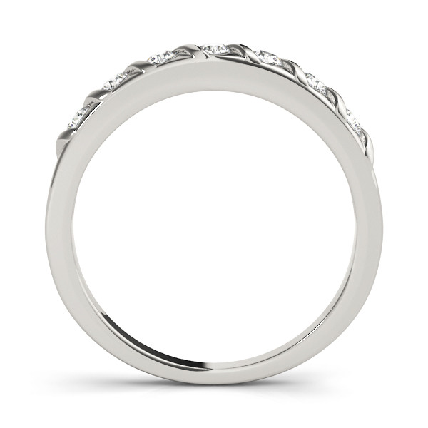 40002-White-1 Wedding S Band, in White Gold - 50366