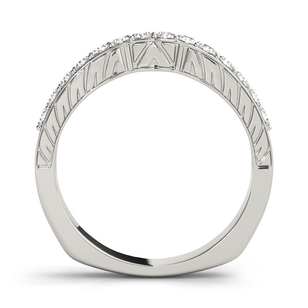 40144-White-1 Curverd Wedding Ring, in Sterling Silver - 50411