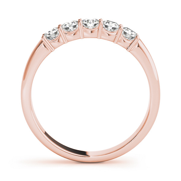 40230-Pink-1 Prong Set Wedding Ring, in Rose Gold - 50437