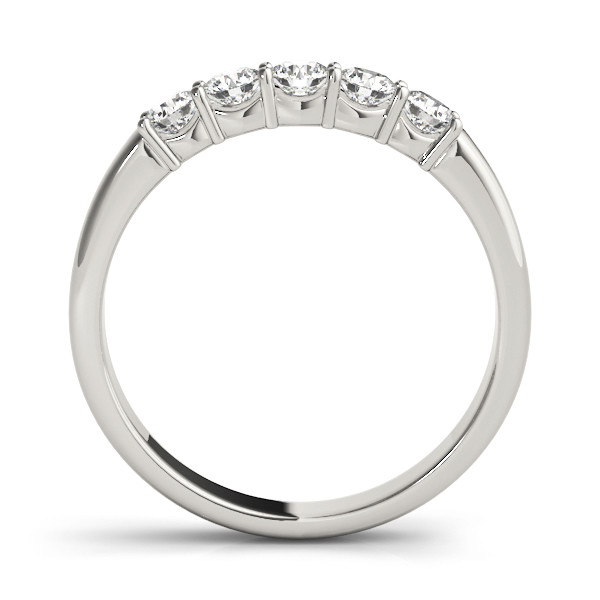 40230-White-1 Prong Set Wedding Ring, in Sterling Silver - 50437