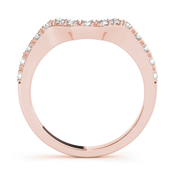 40334-Pink-1 Curverd Wedding Ring, in Rose Gold - 50494