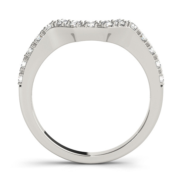 40334-White-1 Curverd Wedding Ring, in Sterling Silver - 50494