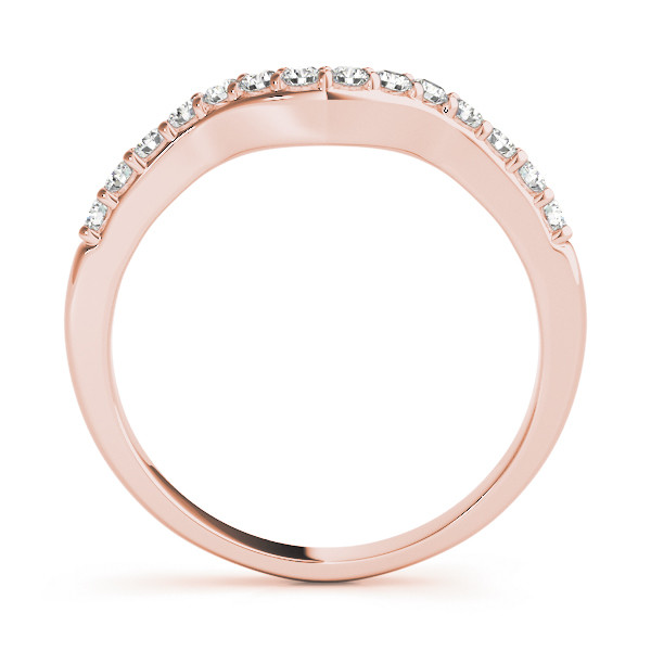40346-Pink-1 Curverd Wedding Ring, in Rose Gold - 50500
