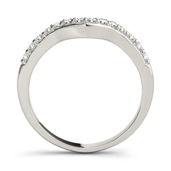 40346-White-1 Curverd Wedding Ring, in Sterling Silver - 50500