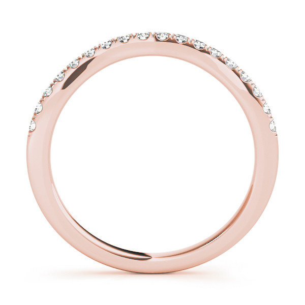 40851-Pink-1 Prong Set Wedding Ring, in Rose Gold - 50651