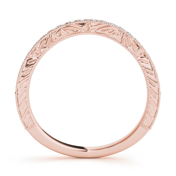 40853-Pink-1 Curverd Wedding Ring, in Rose Gold - 50652