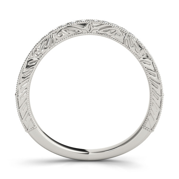 40853-White-1 Curverd Wedding Ring, in Sterling Silver - 50652