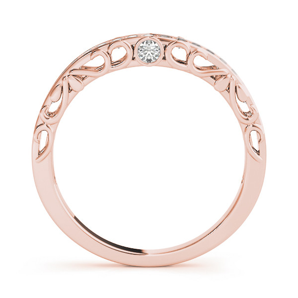 40954-Pink-1 Curverd Wedding Ring, in Rose Gold - 50784