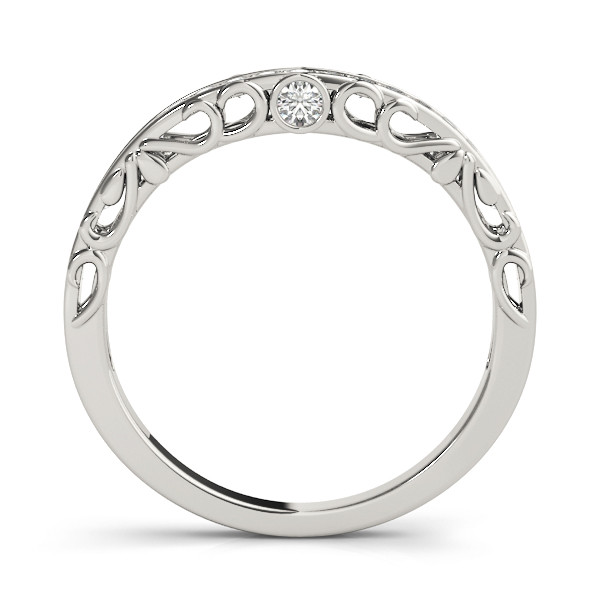 40954-White-1 Curverd Wedding Ring, in Sterling Silver - 50784