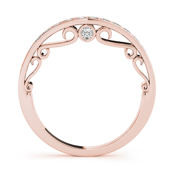 40982-Pink-1 Curverd Wedding Ring, in Rose Gold - 50798