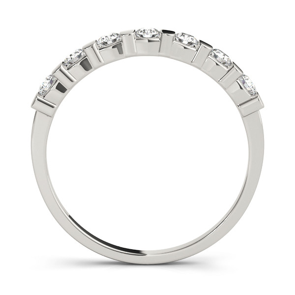 41125-White-1 Bar Set Wedding Ring, in White Gold - 80094