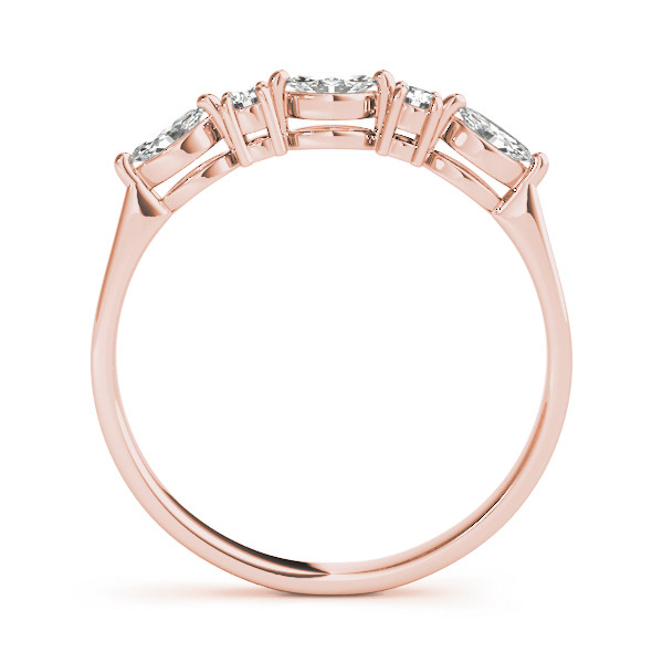 41215-Pink-1 Fancy Shape Baguette Wedding Ring, in Rose Gold - 80202