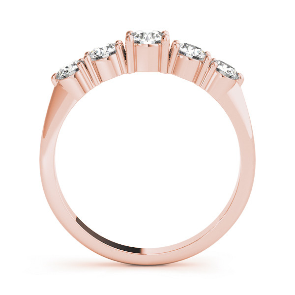 41248-Pink-1 Prong Set Wedding Ring, Round Shape, in Rose Gold - 80304