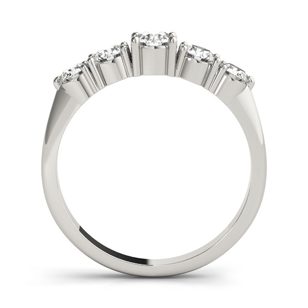 41248-White-1 Prong Set Wedding Ring, Round Shape, in Sterling Silver - 80304