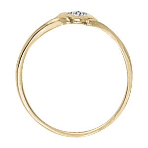 41415-White-1 Heart Style Fashion Ring, in Platinum - 80697