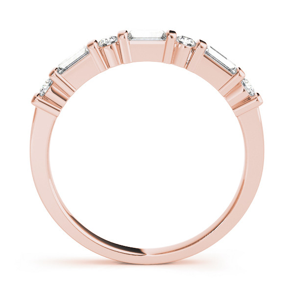 41461-Pink-1 Fancy Shape Baguette Wedding Ring, in Rose Gold - 80819