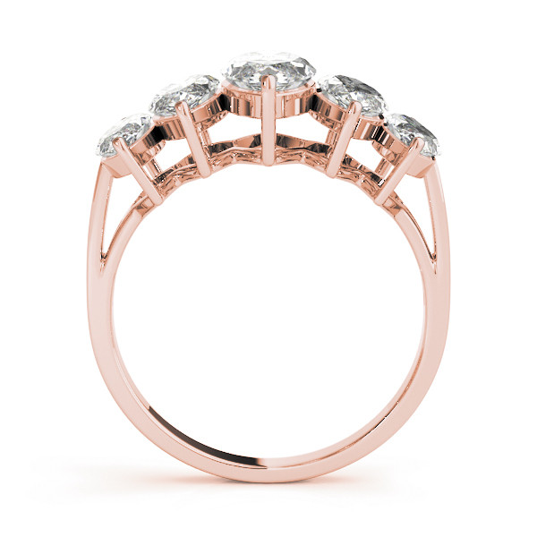 41497-Pink-1 Fancy Shape Wedding Ring, Marquise Shape, in Rose Gold - 80934