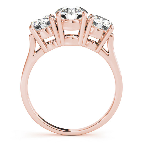 41538-Pink-1 Three Stone Engagement Ring, Round Shape, in Rose Gold - 81073