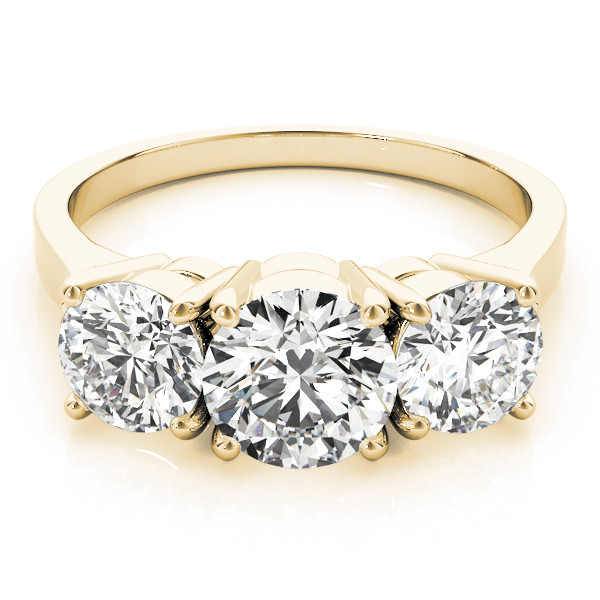 41538-Yellow-2 Three Stone Engagement Ring, Round Shape, in Yellow Gold - 81073