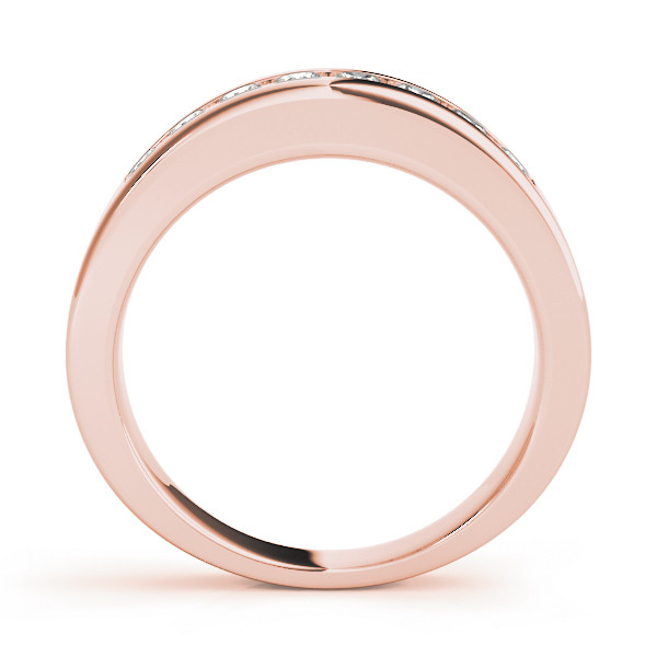 41806-Pink-1 Channel Set Wedding Ring, in Rose Gold - 81697