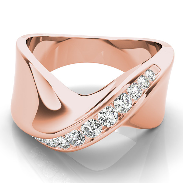 42263-Pink-2 Diamond Fashion Ring, in Rose Gold - 82322