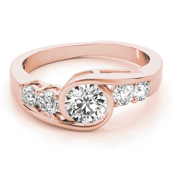 42354-Pink-2 Tension Engagement Ring, Round Shape, in Rose Gold - 82408