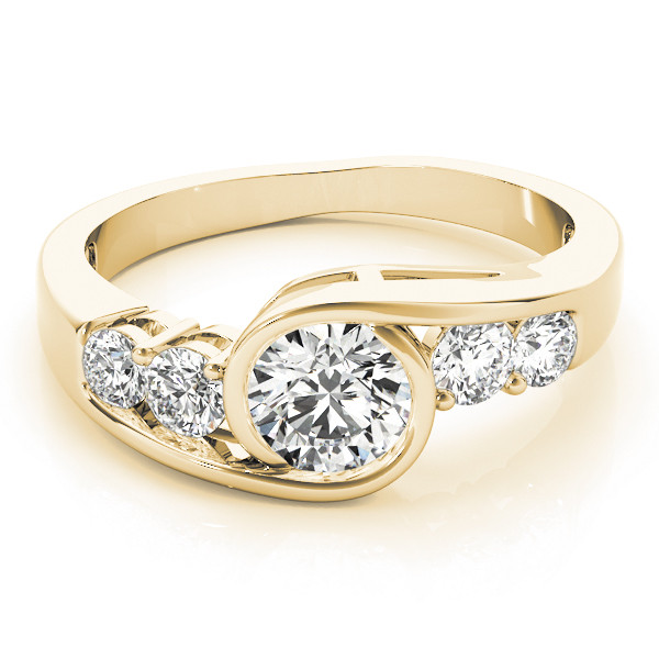 42354-Yellow-2 Tension Engagement Ring, Round Shape, in Yellow Gold - 82408