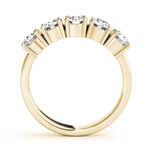 42387-Yellow-1 Prong Set Wedding Ring, in Yellow Gold - 82442