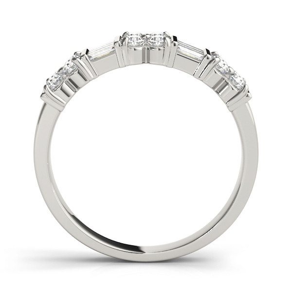 42469-White-1 Fancy Shape Baguette Wedding Ring, in Sterling Silver - 82576