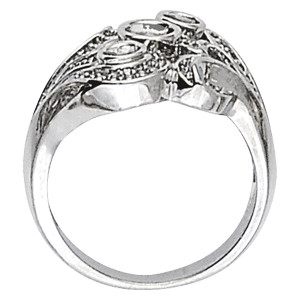 42635-White-1 Right Hand Fashion Ring, Round Shape, in Platinum - 82714